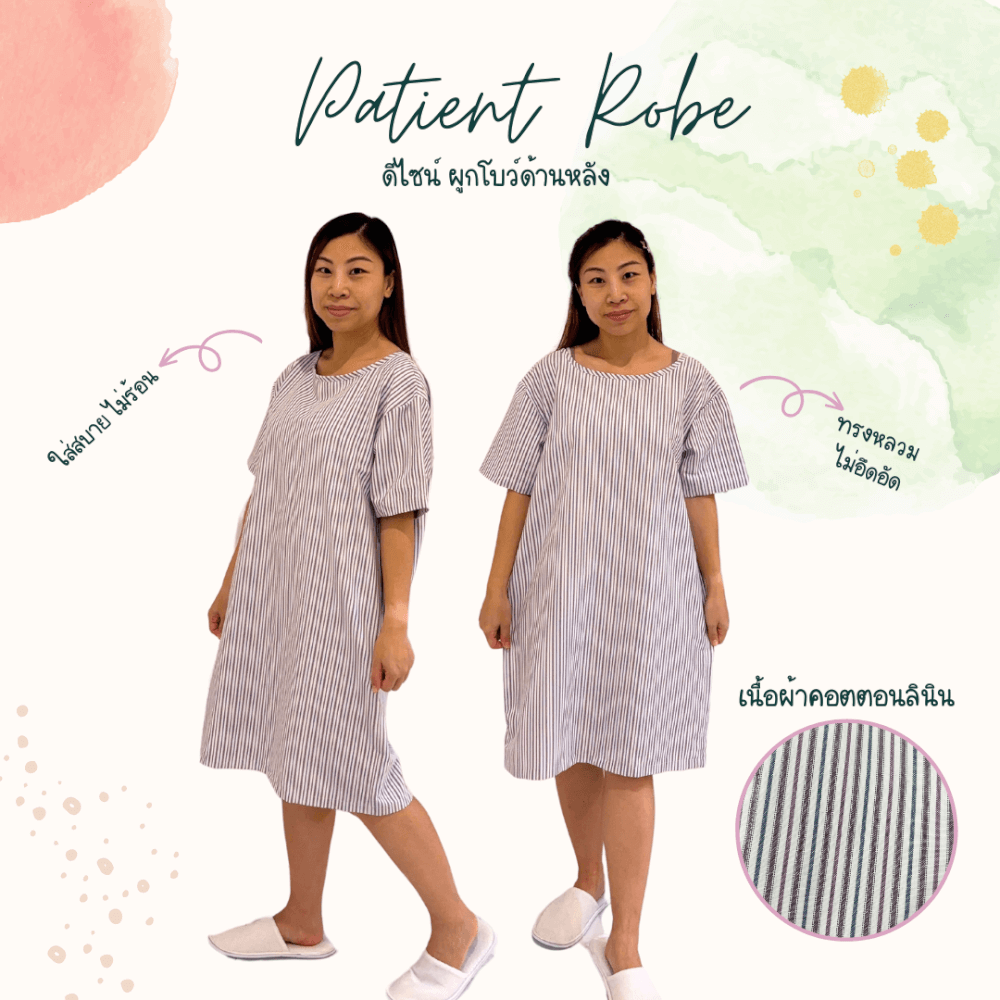 ชุดคลุม แบบผูกโบว์ด้านหลัง ABLOOM 0040174001052_สีดำลายทาง ไซซ์ L_2